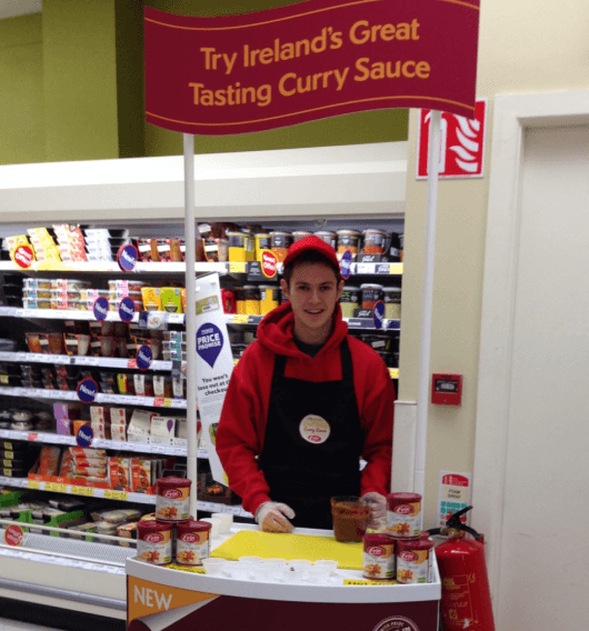 Shaun working in supermarket